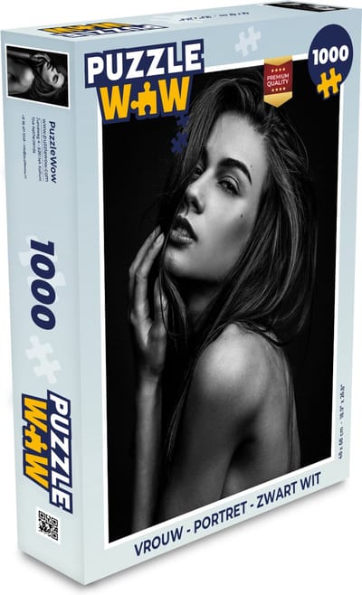 Puzzel Vrouw - Portret - Zwart wit - Legpuzzel - Puzzel 1000 stukjes volwassenen