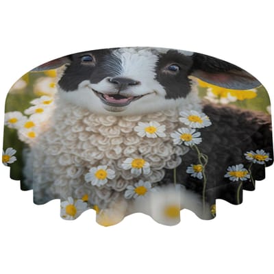 Schapen Madeliefjes Boerderij Rond Tafelkleed Waterdichte Tafelbeschermer Voor Bruiloftsfeest Decoratie Eettafelkleed 4pcs 33x48 Table mat gray