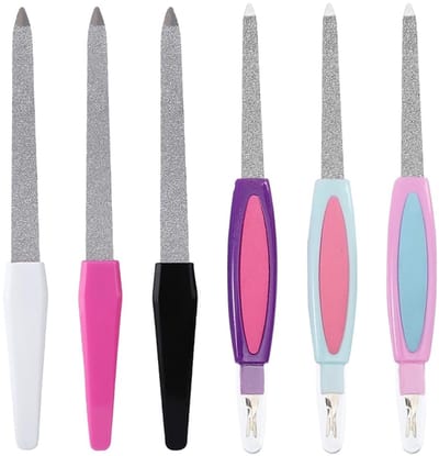 Dailygoods- Nagelvijl Professioneel - 6 Stuks - Dubbelzijdige Nagelvijlen - Antislip Handvat - Roestvrij Staal - 6 Inch - Nagelgereedschap
