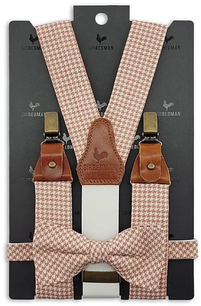 Sir Redman - Bretels met strik - bretels combi pack Paris Breeze - steenrood / off white