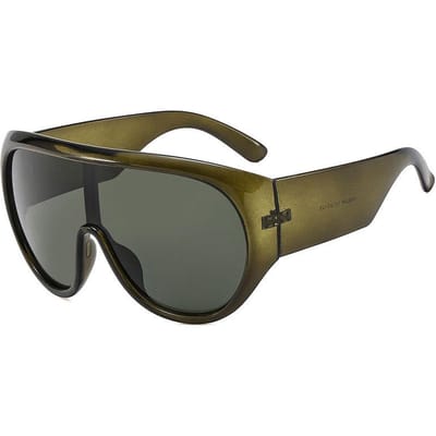 Oversized Vintage Zonnebril met Groot Montuur Dames Voor Mannen Luxe Designer Zonnebrillen Punk Populair Verbonden Lens Tinten UV400 brown