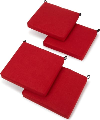 Stoelkussens Set - Outdoor Kussens - Tuinmeubilair - Ritssluiting Klittenband - 20x19 Inch - Paprika
