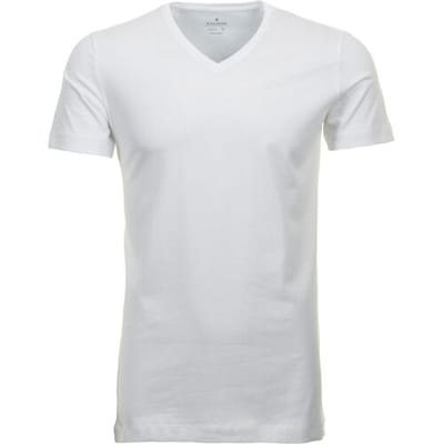 Ragman T-Shirt Uni V-Neck Bodyfit Single Jersey 2Pack Wit / male