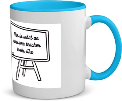 Akyol - this is what an awesome teacher looks like koffiemok - theemok - blauw - Juf - meester - teacher - 350 ML inhoud