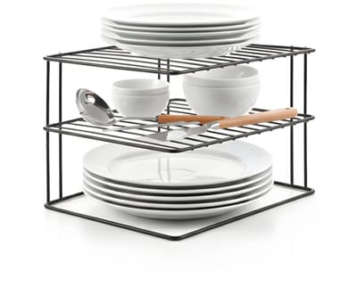 Metaltex - Bordenrek - Zwart - Keukenkast organizer - 25x25x19 cm