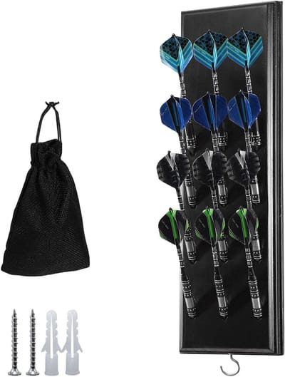 Houten Dart Houder voor 12 Darts, Duurzame Wandbevestiging, Praktische Opslagoplossing voor Darten, Ideaal voor Elk Dartbord