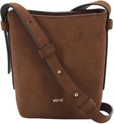 abro schoudertas Leather Suede Crossbody Bag Cosmo Wood bruine