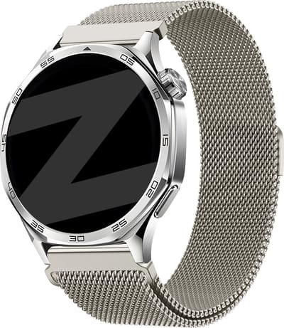 Bandz Smartwatch bandje Milanese 20mm - geschikt voor Samsung Galaxy Watch 7 40 & 44mm / 6 (Classic) / 5 (Pro) / 4 / FE / 3 - 41mm / Active - Polar Pacer / Unite / Ignite - Amazfit GTS 1/2/3/4 / Bip 3 Pro / U Pro - Sterrenlicht