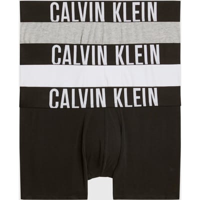 Calvin Klein Intense Power Cotton Trunks (3-pack) - heren boxers normale lengte - zwart - wit - grijs