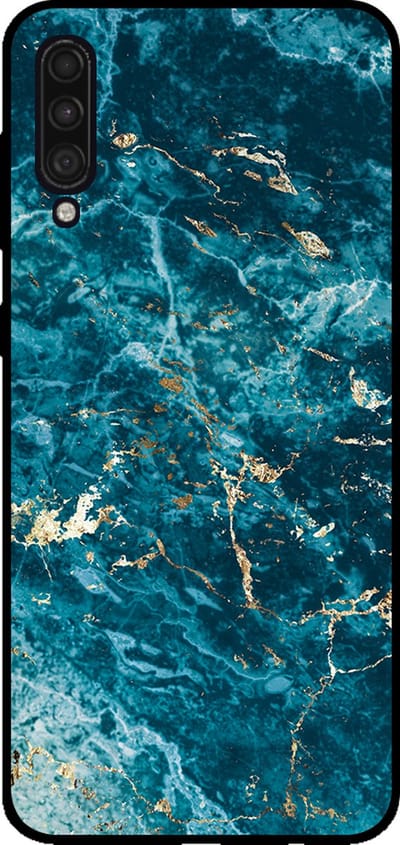Smartphonica Telefoonhoesje voor Samsung Galaxy A30s met marmer opdruk - TPU backcover case marble design - Blauw geschikt voor Samsung Galaxy A30s