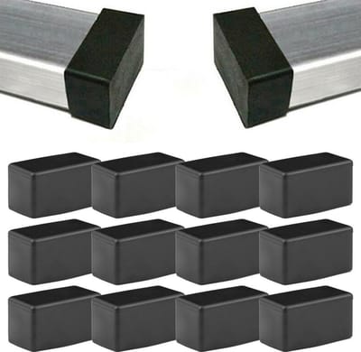Meubelrubber Voeten Pads 12 Stuks Zwart Rechthoek Rubber Vloerbeschermers voor Hardhouten Vloeren