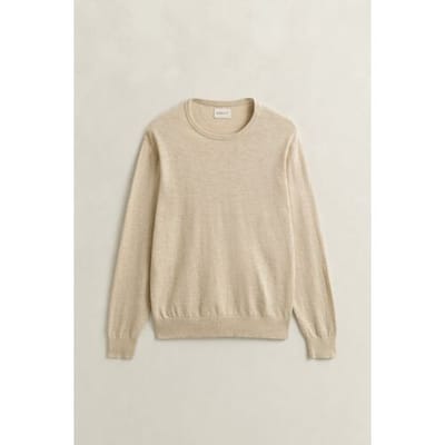 Gant Trui Slub Cotton Linen Crew Neck Seed Melange / male