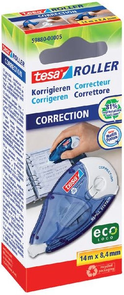 Correctietape tesa eco 8.4mm navulbaar hang | 5 stuks