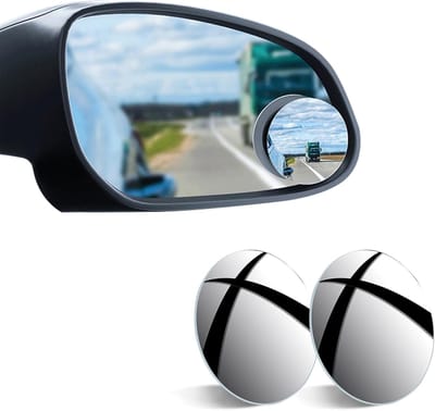 Dodehoekspiegel rond - 1 paar - Achteruitkijkspiegel - Buitenspiegels - Blindehoek spiegel - Reflector - Groothoekspiegel - Auto Accessoires - Dodehoek spiegel voor een auto - Auto spiegel - Voor Auto SUV en Truc - 5cm - Zwart