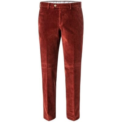 Hiltl Ribbroek Parma Genua Corduroy Flat-Front Warm Rood / male