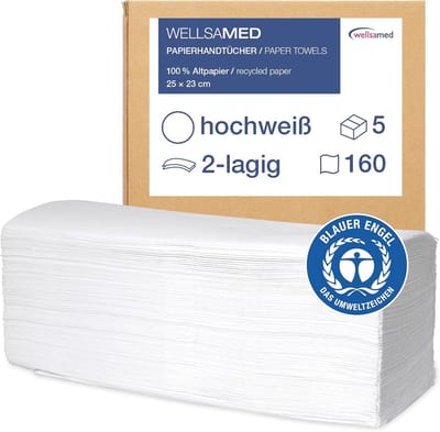 Papieren Handdoeken ZZ-Vouw, 800 Stuks, 2-Laags, Absorberend en Milieuvriendelijk