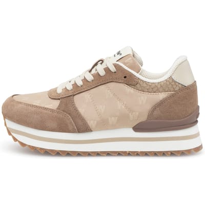 Woden Ronja Plateau Heritage Coffee Cream Size: 38 | Sneakers Outlet | Dames | Beige
