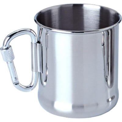 500ml Roestvrijstalen Campingbeker Outdoor Backpacking Beker met Karabijnhaak Handvat voor Wandelen Kamperen 250ml gray