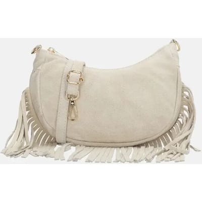 Charm London Elisa Schoudertas - Crossbody - Suède - Leer - Tas - Leren Dames Tas - Zand