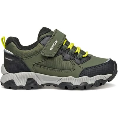 GEOX MAGNETAR ABX TIENERS Sneakers - MILITAIR GROEN/KALK - Maat 27