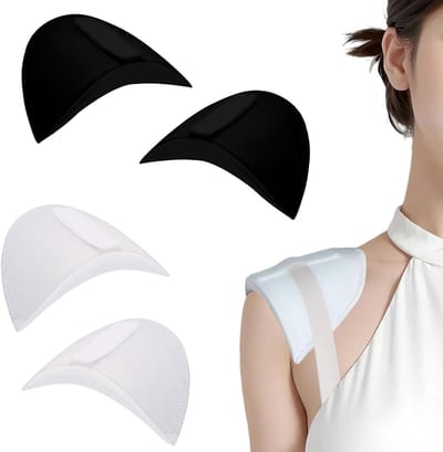Gevoerde schouderbanden van badstof - 2 paar - Afneembare genaaide sponsbandjes - Dames en heren - 1,5 cm dikte - Schouderbanden voor kleding - Geïntegreerde bandjes voor blazer - Comfortabel en stijlvol - Modeaccessoire
