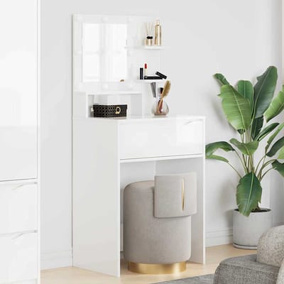 vidaXL - Slaapkamer - Toilet - Tafels - Hoogglans - Wit - 60 - x - 39,5 - x - 135 - cm