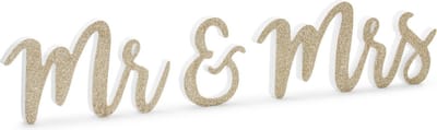 Partydeco - Mr and Mrs letters goud