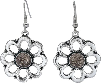 Behave - Oorhangers dames bloemvormig - Boho chic trend - Zilverkleur