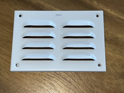 TQ4U Ventilatierooster 130 x 90 mm – Aluminium Schoepenrooster – Muurrooster – Wit Gelakt – Compact Binnenrooster
