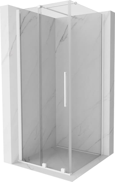 Mexen Velar douchecabine schuifdeur 90 x 90 , transparant, wit - 871-090-090-01-20