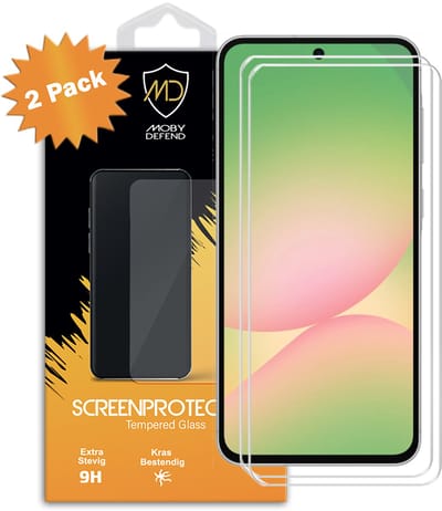 2-Pack MobyDefend Screenprotectors - Geschikt voor Samsung Galaxy A36 / Galaxy A56 - Case-Friendly Screensavers - Gehard Glas