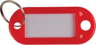 Q-CONNECT sleutelhanger, pak van 10 stuks, rood 50 stuks