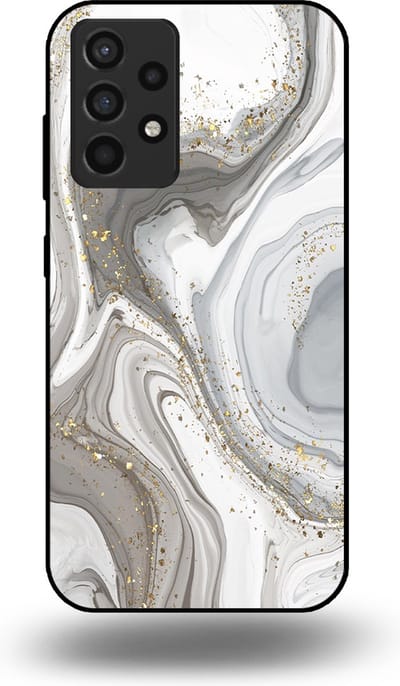 Smartphonica Telefoonhoesje geschikt voor Samsung Galaxy A52 5G met marmer opdruk - TPU backcover case marble design - Zilver geschikt voor Samsung Galaxy A52 5G