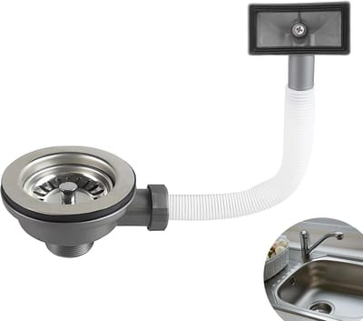 Roestvrijstalen Zeefkorfventiel met Overloop voor Keukenspoelbak - 114mm