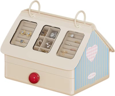 Juwelendoos Vrouwen - Opbergdoos Sieraden - Thuis Organiseren - Multifunctioneel Ontwerp - 19.8x19.5x19.8 cm