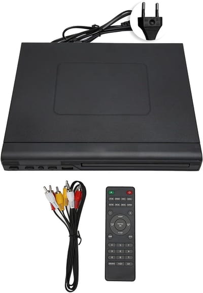 Mini DVD Speler - Compacte Mediaspeler - Thuisbioscoop Creëren - 720p Upscaling - 25 x 24 x 5 cm - Zwart