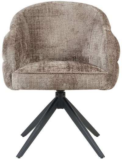 Starfurn Eetkamerstoel Bella - Taupe/Zwart - Draaibaar