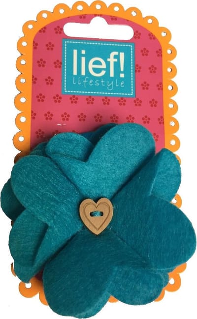 Grote bloem haarelastiek Vilt Blauw - Lief Lifestyle