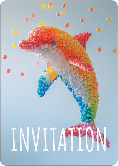 Uitnodigingskaarten Kinderfeest - Feestuitnodigingen Dolfijn - Verjaardag Vieren - Set van 12 kaarten - A6 formaat