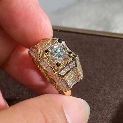 18K Witgouden Ring Europese en Amerikaanse Luxe Banket Heren- en Dames Verlovingsringen No.11