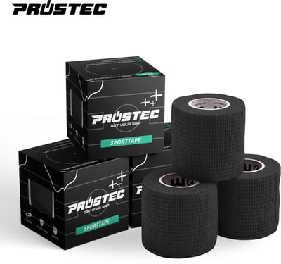 Prostec Sporttape voor Voetbal – Voetbaltape - Sokkentape – 3 Stuks – Zwart