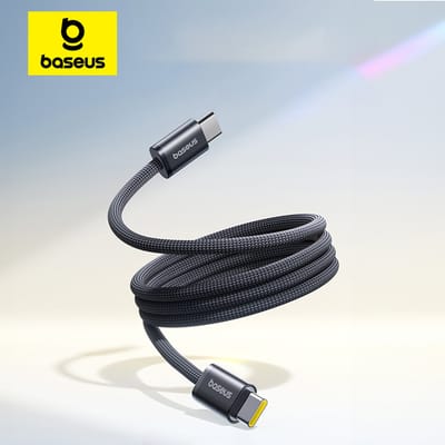 Baseus Dynamic 4 Pro | USB-C naar USB-C Kabel | 100W Super Fast Charge | Power Delivery Snelladen | Gevlochten Nylon | Geschikt voor o.a. iPhone 15 / 16 & Samsung S25-serie | 1M Zwart