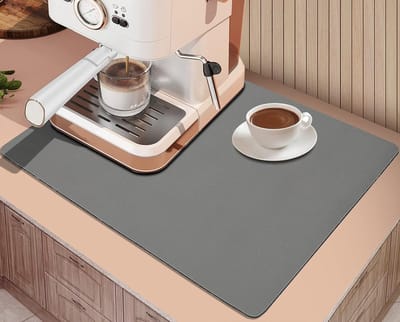 Droogmat Servies 50 x 40 cm - Anti-lekmat voor Aanrecht - Antislip Mat - Super Absorberende Mat voor Keuken - Grijs - Geschikt voor Restaurant Bar Cafe