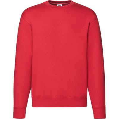Fruit of the Loom Heren Premium Ingelegd Sweatshirt (Rood)