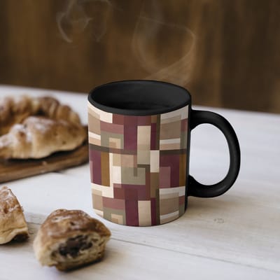 Magische Mok - Foto op Warmte Mokken - Koffiemok - Modern - Geometrie - Kleurrijk - Magic Mok - Beker - 350 ML - Theemok
