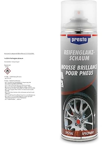 Bandenglans-schuim 500 ml voor het reinigen en onderhouden van autobanden