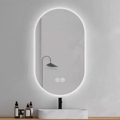 Merax LED Badkamerspiegel - 60x90cm - Slimme Wandspiegel met Touchscreen - Dimbare Verlichting - Anti-condens Functie - Veiligheidsglas - Moderne Make-up Spiegel