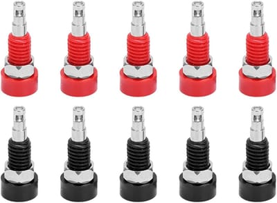 10 Stuks Zwarte en Rode Banana Jack Socket Female Adapters voor Paneelmontage - 2mm Verbinding, Ideaal voor Audio en Elektronische Toepassingen