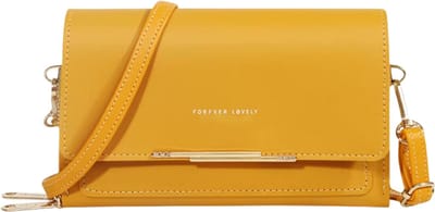 Dames Schoudertas met Portemonnee – Grote Handtas met Telefoonvak en Kaartvakken – Shopper, Crossbody, Casual Tas voor Dagelijks Gebruik - Geel