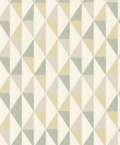 Oslo | Scandinavisch geometrisch | zand, geel, groen | vliesbehang 0,53x10m